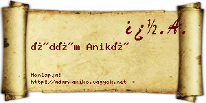 Ádám Anikó névjegykártya