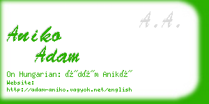 aniko adam business card